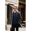 image:imageCOOFANDY Mens Quarter Zip Pullover Sweater Stretch Knit Checked SweaterNavy Blue