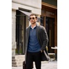 image:imageCOOFANDY Mens Quarter Zip Pullover Sweater Stretch Knit Checked SweaterRegal Blue