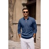 image:imageCOOFANDY Mens Quarter Zip Pullover Sweater Stretch Knit Checked SweaterRegal Blue