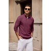 image:imageCOOFANDY Mens Quarter Zip Pullover Sweater Stretch Knit Checked SweaterWine Red