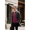 image:imageCOOFANDY Mens Quarter Zip Pullover Sweater Stretch Knit Checked SweaterWine Red