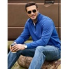 image:imageCOOFANDY Mens Quarter Zip Pullover Sweatshirt Casual Mock Neck Sweater 2026Blue