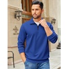image:imageCOOFANDY Mens Quarter Zip Pullover Sweatshirt Casual Mock Neck Sweater 2026Blue