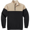 image:imageCOOFANDY Mens Quarter Zip Pullover Sweatshirt Casual Mock Neck Sweater 2026Color Block  Black  Khaki