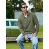 image:imageCOOFANDY Mens Quarter Zip Pullover Sweatshirt Fleece Mock Neck with PocketArmy Green