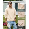 image:imageCOOFANDY Mens Quarter Zip Pullover Sweatshirt Fleece Mock Neck with PocketBeige