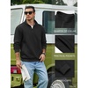 image:imageCOOFANDY Mens Quarter Zip Pullover Sweatshirt Fleece Mock Neck with PocketBlack