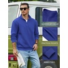 image:imageCOOFANDY Mens Quarter Zip Pullover Sweatshirt Fleece Mock Neck with PocketDark Blue