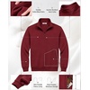 image:imageCOOFANDY Mens Quarter Zip Pullover Sweatshirt Fleece Mock Neck with PocketDark Red