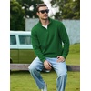 image:imageCOOFANDY Mens Quarter Zip Pullover Sweatshirt Fleece Mock Neck with PocketLake Green