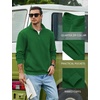 image:imageCOOFANDY Mens Quarter Zip Pullover Sweatshirt Fleece Mock Neck with PocketLake Green