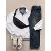 image:imageCOOFANDY Mens Quarter Zip Pullover Sweatshirt Fleece Mock Neck with PocketLight Gray