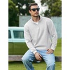 image:imageCOOFANDY Mens Quarter Zip Pullover Sweatshirt Fleece Mock Neck with PocketLight Gray