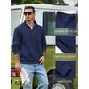 image:imageCOOFANDY Mens Quarter Zip Pullover Sweatshirt Fleece Mock Neck with PocketNavy Blue