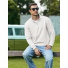 image:imageCOOFANDY Mens Quarter Zip Pullover Sweatshirt Fleece Mock Neck with PocketWhite