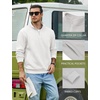 image:imageCOOFANDY Mens Quarter Zip Pullover Sweatshirt Fleece Mock Neck with PocketWhite