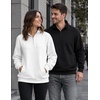 image:imageCOOFANDY Mens Quarter Zip Pullover Sweatshirt Fleece Mock Neck with PocketWhite