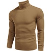 image:imageCOOFANDY Mens Ribbed Slim Fit Knitted Pullover Casual Turtleneck SweaterCamel