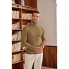 image:imageCOOFANDY Mens Ribbed Slim Fit Knitted Pullover Casual Turtleneck SweaterCamel