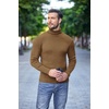 image:imageCOOFANDY Mens Ribbed Slim Fit Knitted Pullover Casual Turtleneck SweaterCamel