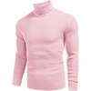 image:imageCOOFANDY Mens Ribbed Slim Fit Knitted Pullover Casual Turtleneck SweaterPink