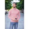 image:imageCOOFANDY Mens Ribbed Slim Fit Knitted Pullover Casual Turtleneck SweaterPink