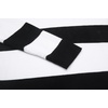 image:imageCOOFANDY Mens Ribbed Slim Fit Knitted Pullover Casual Turtleneck SweaterStripedwhite  Black
