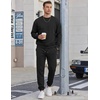 image:imageCOOFANDY Mens Sweatsuit Set Fleece Crewneck Sweatshirt and Jogger PantsAll Black