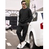 image:imageCOOFANDY Mens Sweatsuit Set Fleece Crewneck Sweatshirt and Jogger PantsAll Black