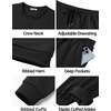 image:imageCOOFANDY Mens Sweatsuit Set Fleece Crewneck Sweatshirt and Jogger PantsAll Black
