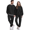 image:imageCOOFANDY Mens Sweatsuit Set Fleece Crewneck Sweatshirt and Jogger PantsAll Black