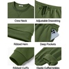 image:imageCOOFANDY Mens Sweatsuit Set Fleece Crewneck Sweatshirt and Jogger PantsArmy Green