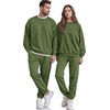 image:imageCOOFANDY Mens Sweatsuit Set Fleece Crewneck Sweatshirt and Jogger PantsArmy Green