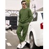 image:imageCOOFANDY Mens Sweatsuit Set Fleece Crewneck Sweatshirt and Jogger PantsArmy Green