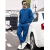 image:imageCOOFANDY Mens Sweatsuit Set Fleece Crewneck Sweatshirt and Jogger PantsDusty Blue