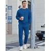 image:imageCOOFANDY Mens Sweatsuit Set Fleece Crewneck Sweatshirt and Jogger PantsDusty Blue