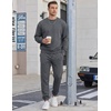 image:imageCOOFANDY Mens Sweatsuit Set Fleece Crewneck Sweatshirt and Jogger PantsGrey