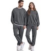 image:imageCOOFANDY Mens Sweatsuit Set Fleece Crewneck Sweatshirt and Jogger PantsGrey
