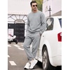 image:imageCOOFANDY Mens Sweatsuit Set Fleece Crewneck Sweatshirt and Jogger PantsLight Grey