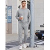 image:imageCOOFANDY Mens Sweatsuit Set Fleece Crewneck Sweatshirt and Jogger PantsLight Grey