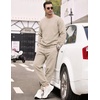 image:imageCOOFANDY Mens Sweatsuit Set Fleece Crewneck Sweatshirt and Jogger PantsLight Khaki