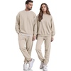 image:imageCOOFANDY Mens Sweatsuit Set Fleece Crewneck Sweatshirt and Jogger PantsLight Khaki