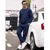 image:imageCOOFANDY Mens Sweatsuit Set Fleece Crewneck Sweatshirt and Jogger PantsNavy Blue