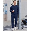 image:imageCOOFANDY Mens Sweatsuit Set Fleece Crewneck Sweatshirt and Jogger PantsNavy Blue