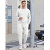 image:imageCOOFANDY Mens Sweatsuit Set Fleece Crewneck Sweatshirt and Jogger PantsWhite
