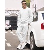 image:imageCOOFANDY Mens Sweatsuit Set Fleece Crewneck Sweatshirt and Jogger PantsWhite