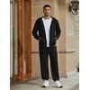 image:imageCOOFANDY Mens Sweatsuits 2 Piece Set Full Zip Hoodie Jogging Track SuitsBlack
