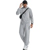 image:imageCOOFANDY Mens Sweatsuits 2 Piece Set Full Zip Hoodie Jogging Track SuitsLight Gray