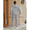 image:imageCOOFANDY Mens Sweatsuits 2 Piece Set Full Zip Hoodie Jogging Track SuitsLight Gray