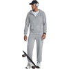 image:imageCOOFANDY Mens Sweatsuits 2 Piece Set Full Zip Hoodie Jogging Track SuitsLight Gray